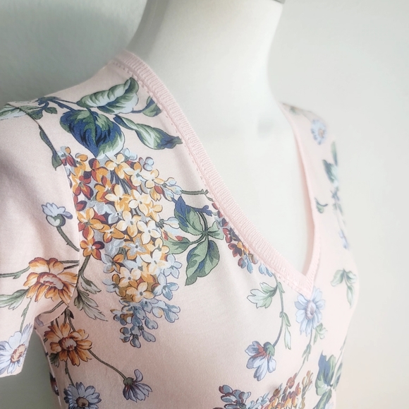 GERARD DAREL VALORA FLORAL-PRINT KNITTED V-NECK SHORT SLEEVE WOMEN'S SIZE MEDIUM - Picture 7 of 16